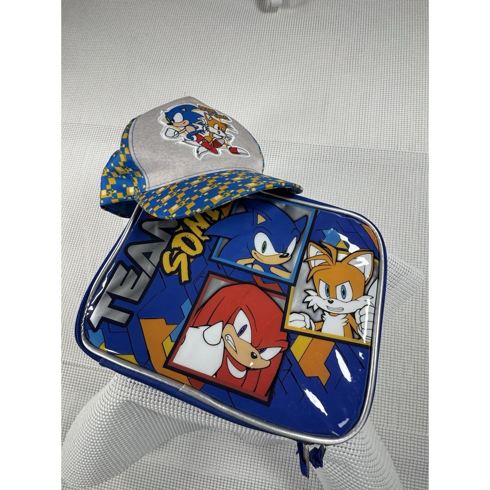 (686) Sonic The Hedgehog Sonic & Tails Hat Cap Blue Yellow Sega Kids